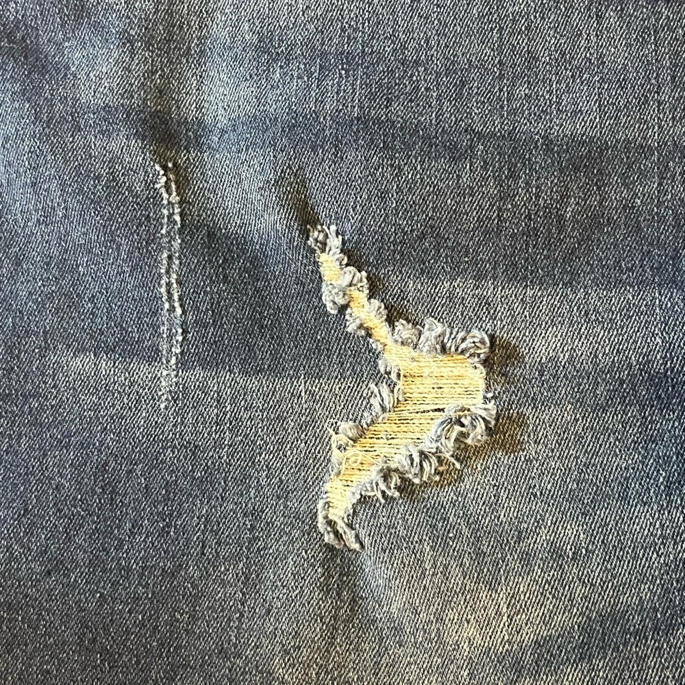 Distressed Denim Overall Mini Dress, 1X - Picture 14 of 14